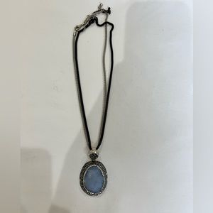 Silver & Chrystal Necklace, with 2 interchangeable chains